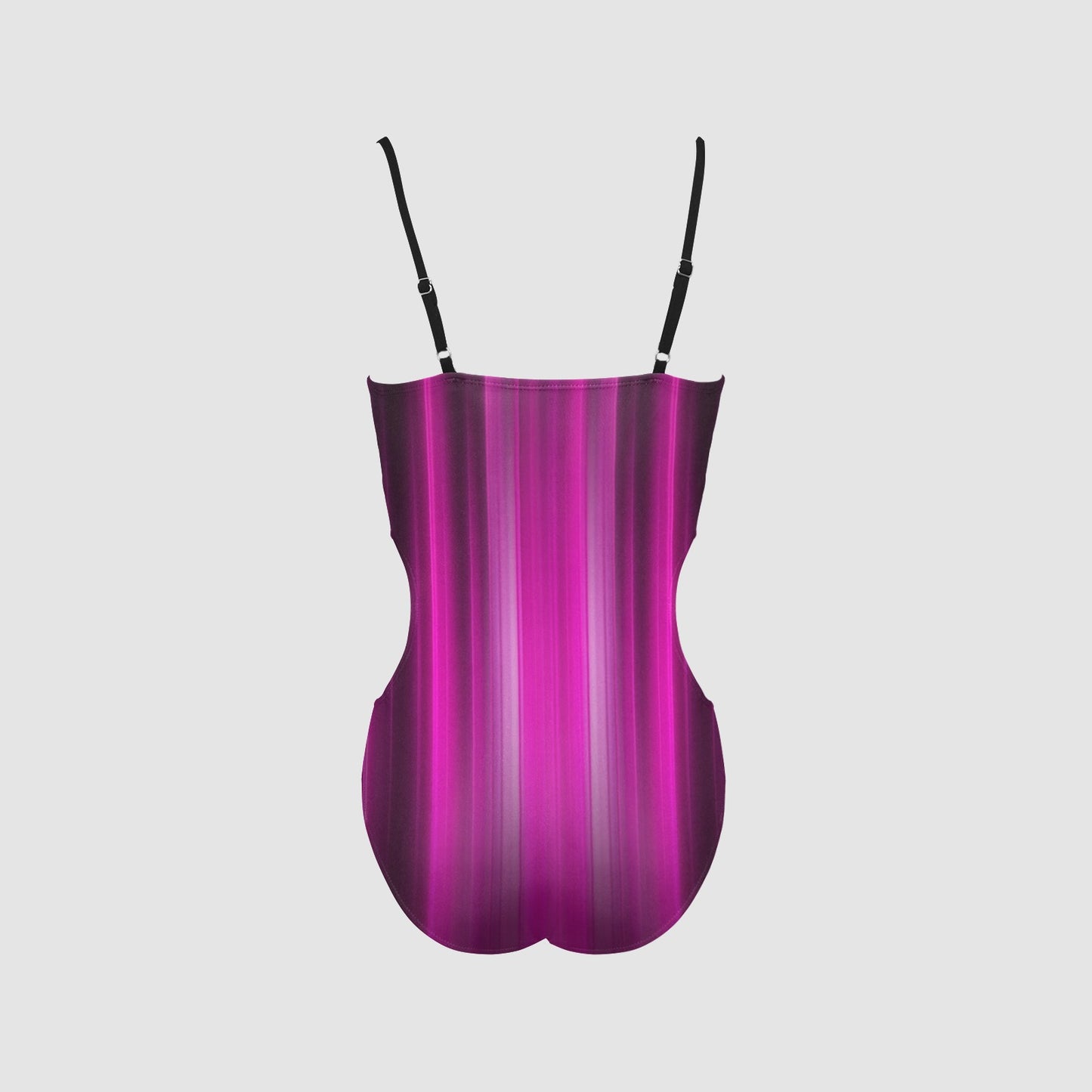 Mauve Stripe Side Cut-Out One-Piece