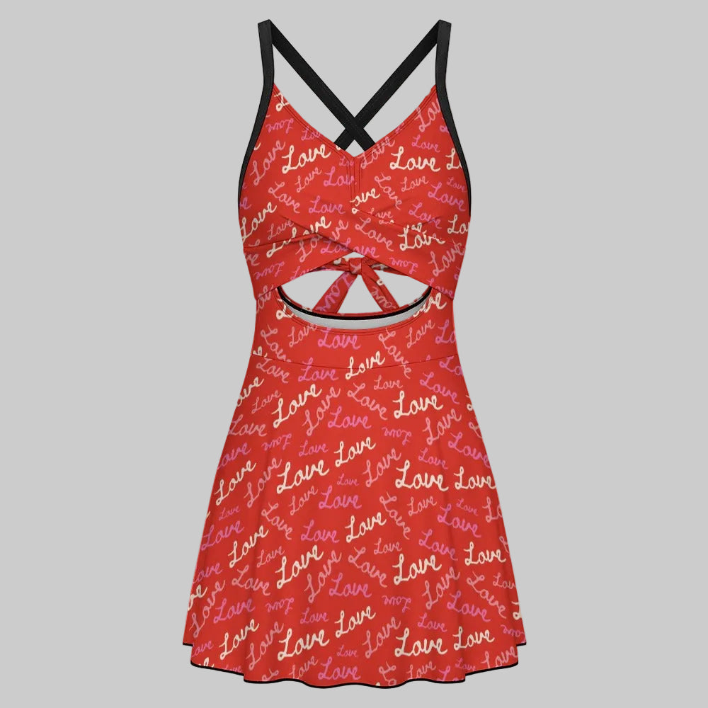 Love Love Love Cut-Out Swimdress