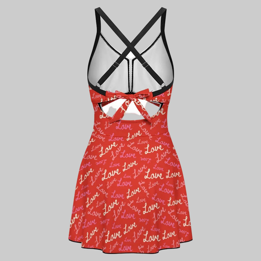 Love Love Love Cut-Out Swimdress