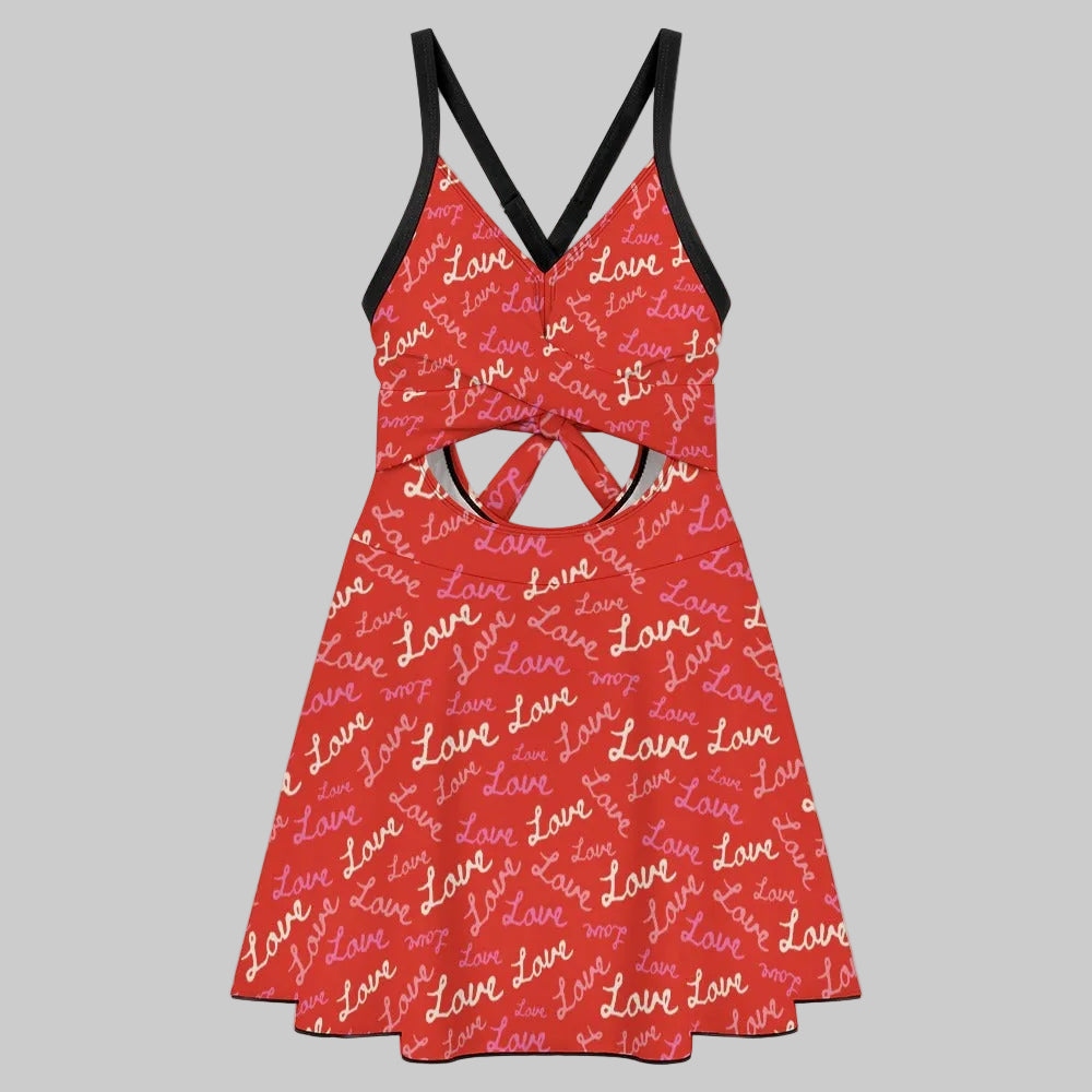 Love Love Love Cut-Out Swimdress