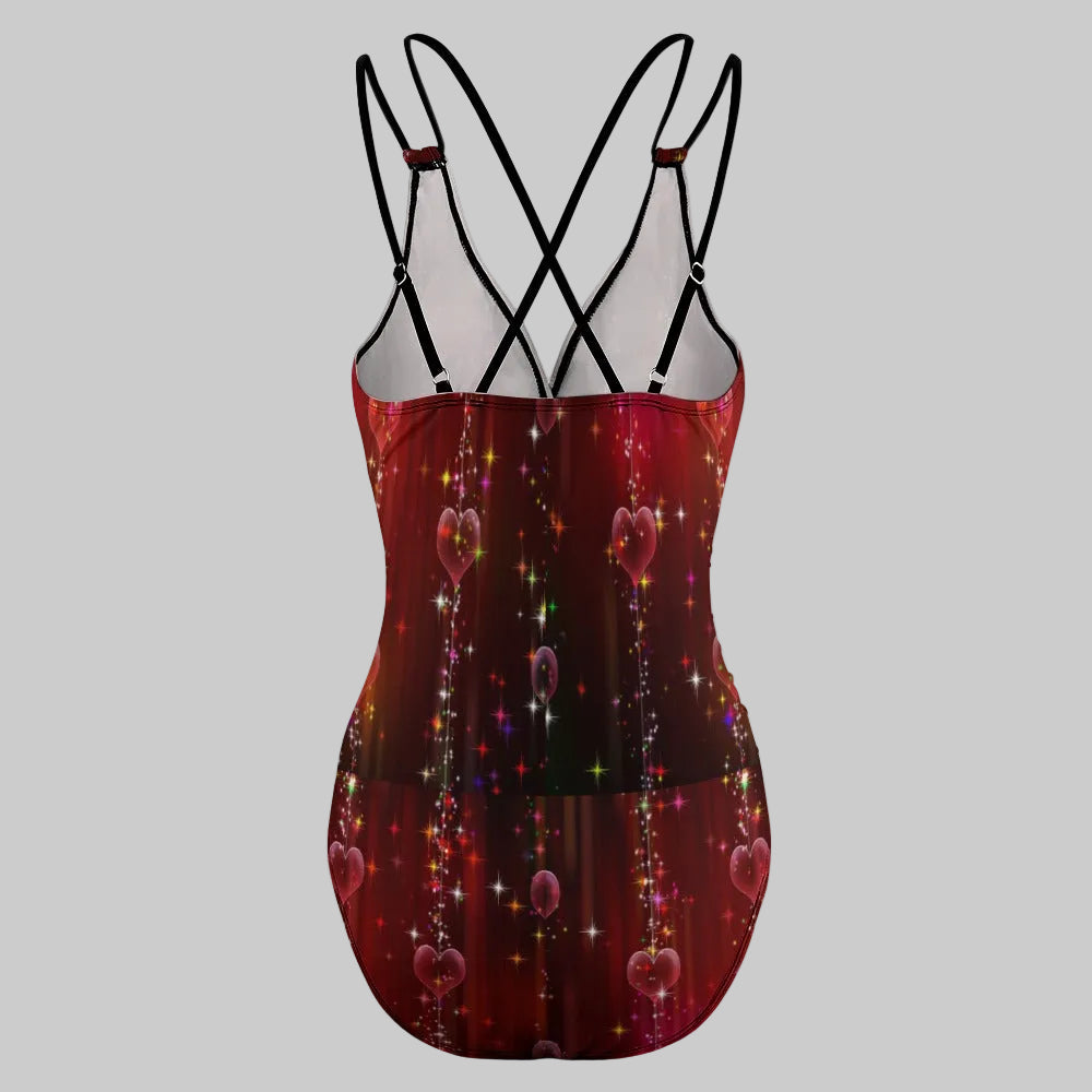Crimson Glow Heart Sculptor One Piece Luxury Swimsuit